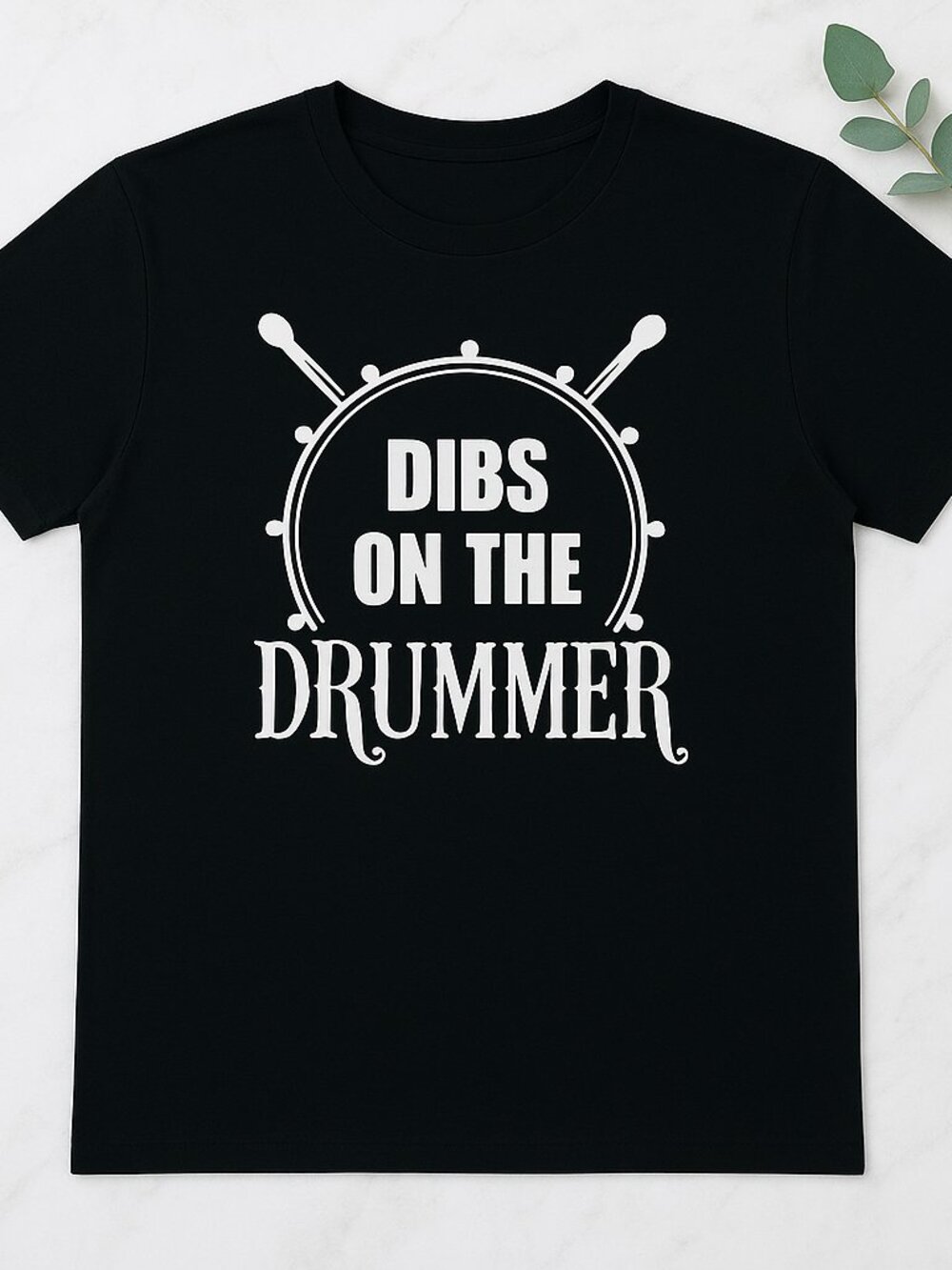Drummer Shirt | “Dibs on the Drummer” Music Lover Graphic Tee | Black T-Shirt